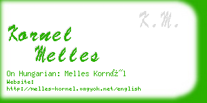 kornel melles business card